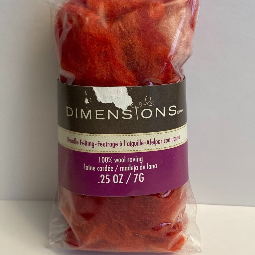 24 Dimensions FeltWorks 100% Wool Red Curly Roving 0.25oz Needle Felting Crafts